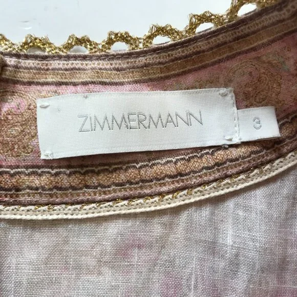 Zimmermann Pink and Blue Patterned Mini Dress - Picture 8 of 15